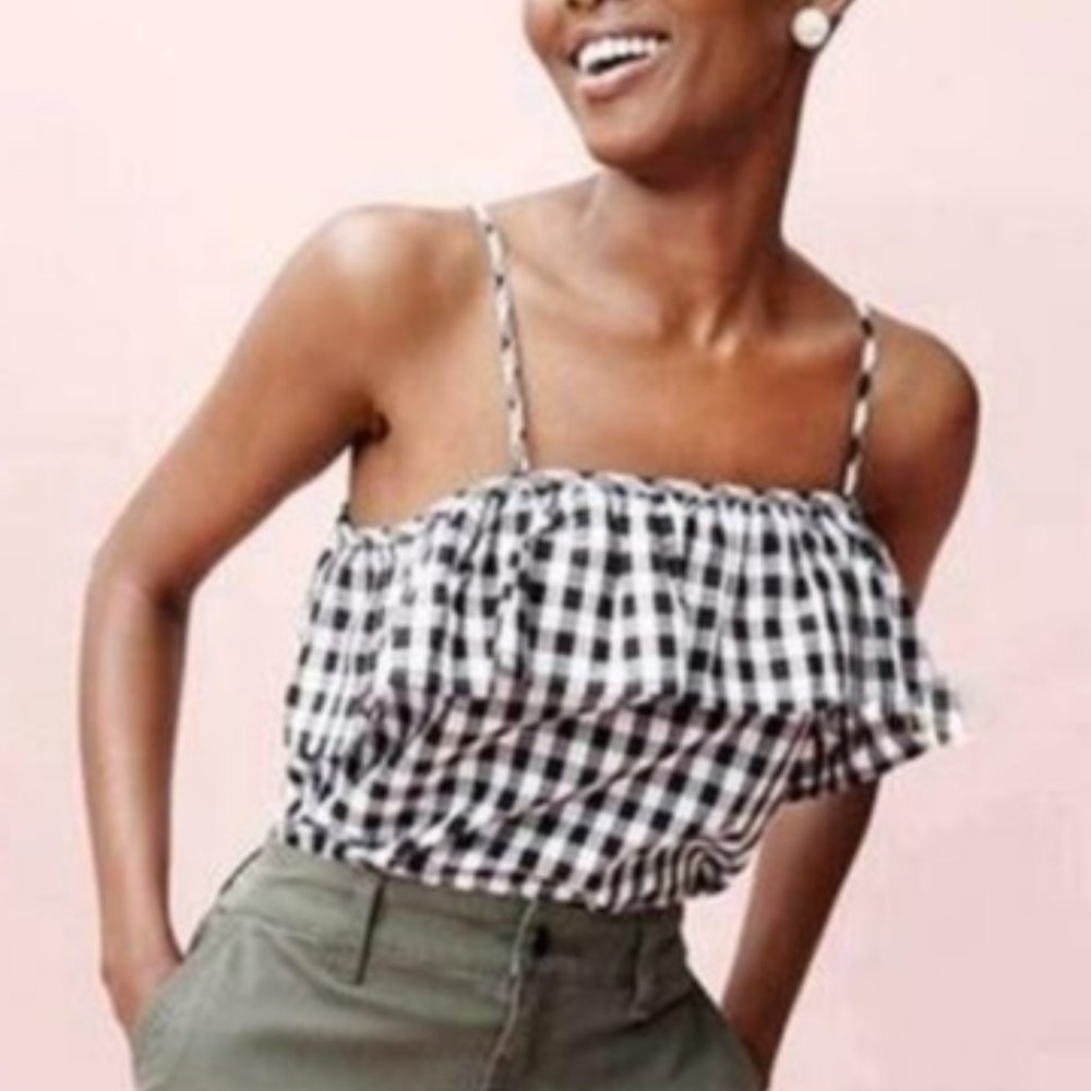 Ruffle Gingham Tank Top